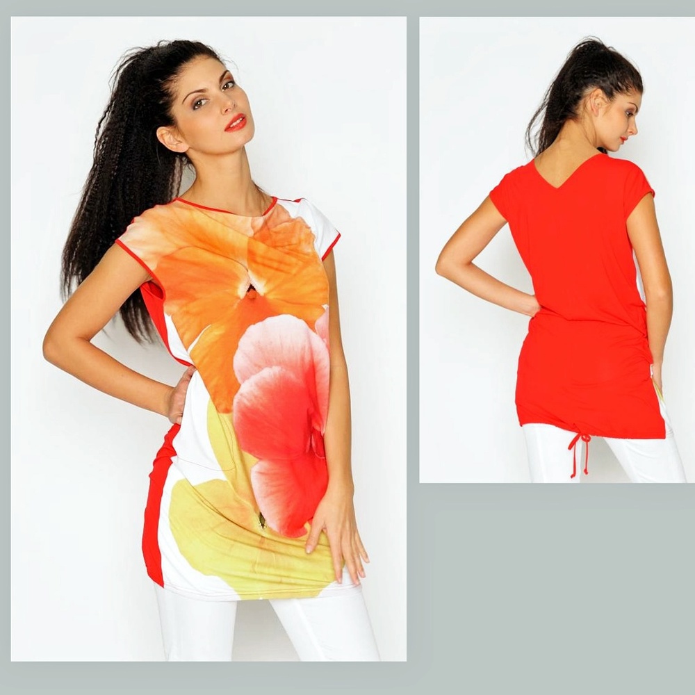 SUMMER LONG TUNIC FLORAL MADE IN EUROPE